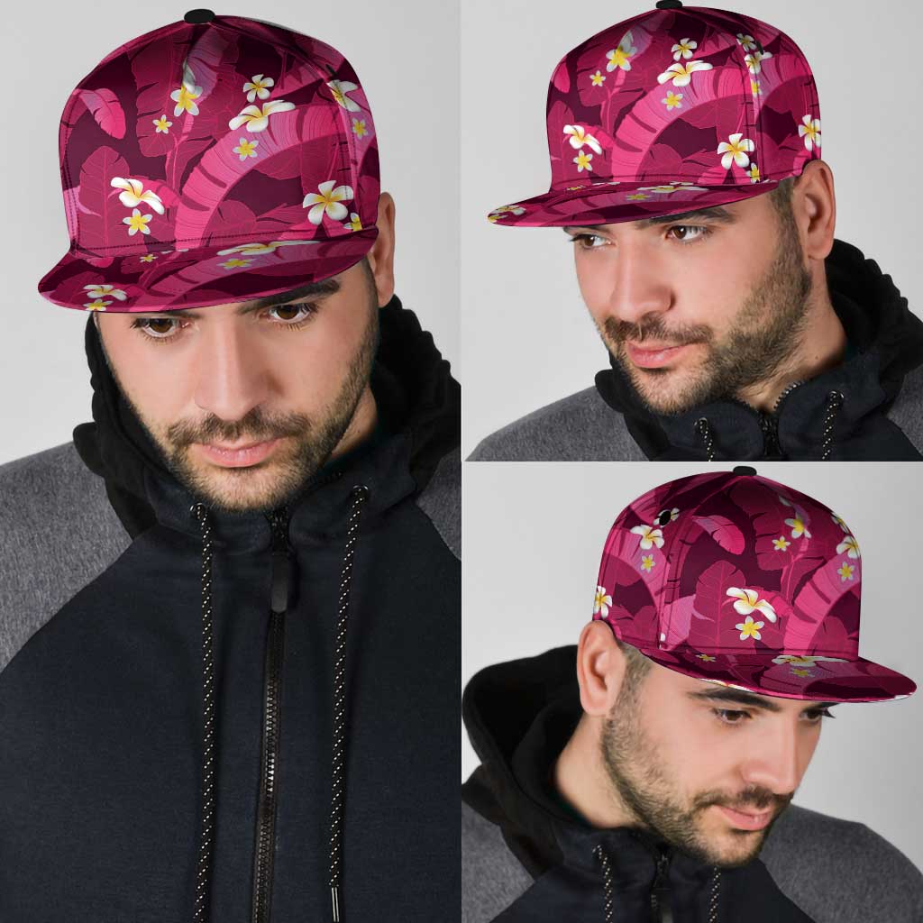 Pink Banana Leaf Hawaii Snapback Cap Lau Maia Plumeria Tropical Summer Vibes LT14 - Polynesian Pride
