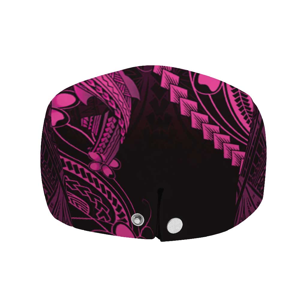 Pink Black Aloha Hawaii Jeff Hat Polynesian Shark Tattoo With Plumeria - Polynesian Pride