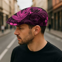 Pink Black Aloha Hawaii Jeff Hat Polynesian Shark Tattoo With Plumeria - Polynesian Pride