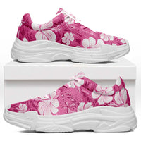 Pink Bula Fiji Masi Hibiscus Seamless Chunky Sneakers
