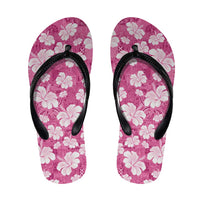 Pink Bula Fiji Masi Hibiscus Seamless Flip Flops