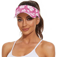 Pink Bula Fiji Masi Hibiscus Seamless Sun Visor Cap