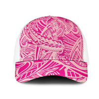 Pink Gradient Polynesia Mesh Trucker Cap Hawaiian Tribal Hammerhead Shark Tattoo - Polynesian Pride