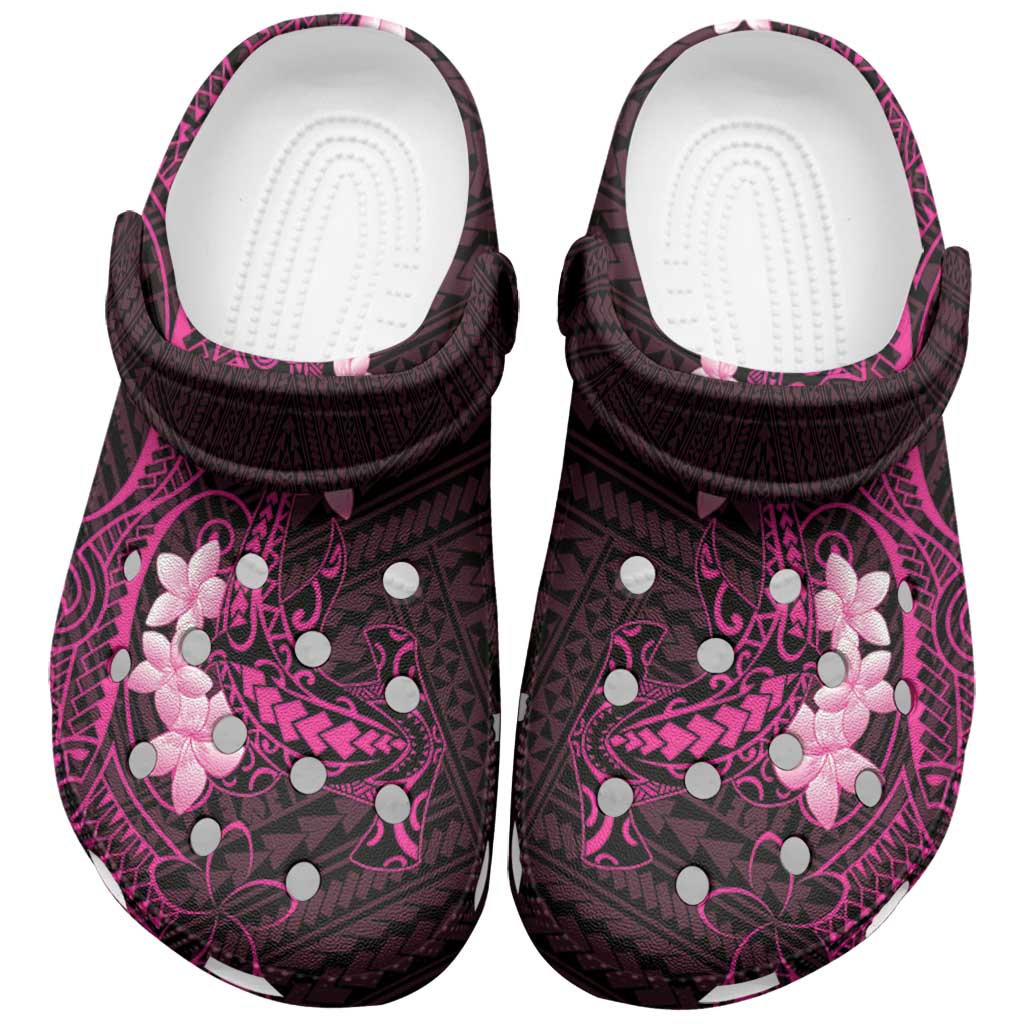 Pink Hawaii Clogs Shoes Hammerhead Shark Tattoo Curve Polynesian LT14 Pink - Polynesian Pride