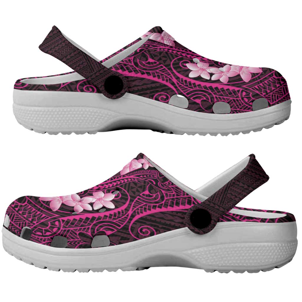 Pink Hawaii Clogs Shoes Hammerhead Shark Tattoo Curve Polynesian LT14 - Polynesian Pride