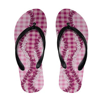 Pink Hawaii Palaka Flip Flops Hawaiian Honohono Lei