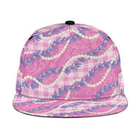 Pink Hawaii Palaka Honohono Pikake Snapback Cap Hawaiian Orchid Lei Polynesian Pattern LT14 One Size Pink - Polynesian Pride