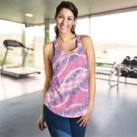 Pink Hawaii Palaka Honohono Pikake Women Racerback Tank Hawaiian Orchid Lei Polynesian Pattern LT14 - Polynesian Pride