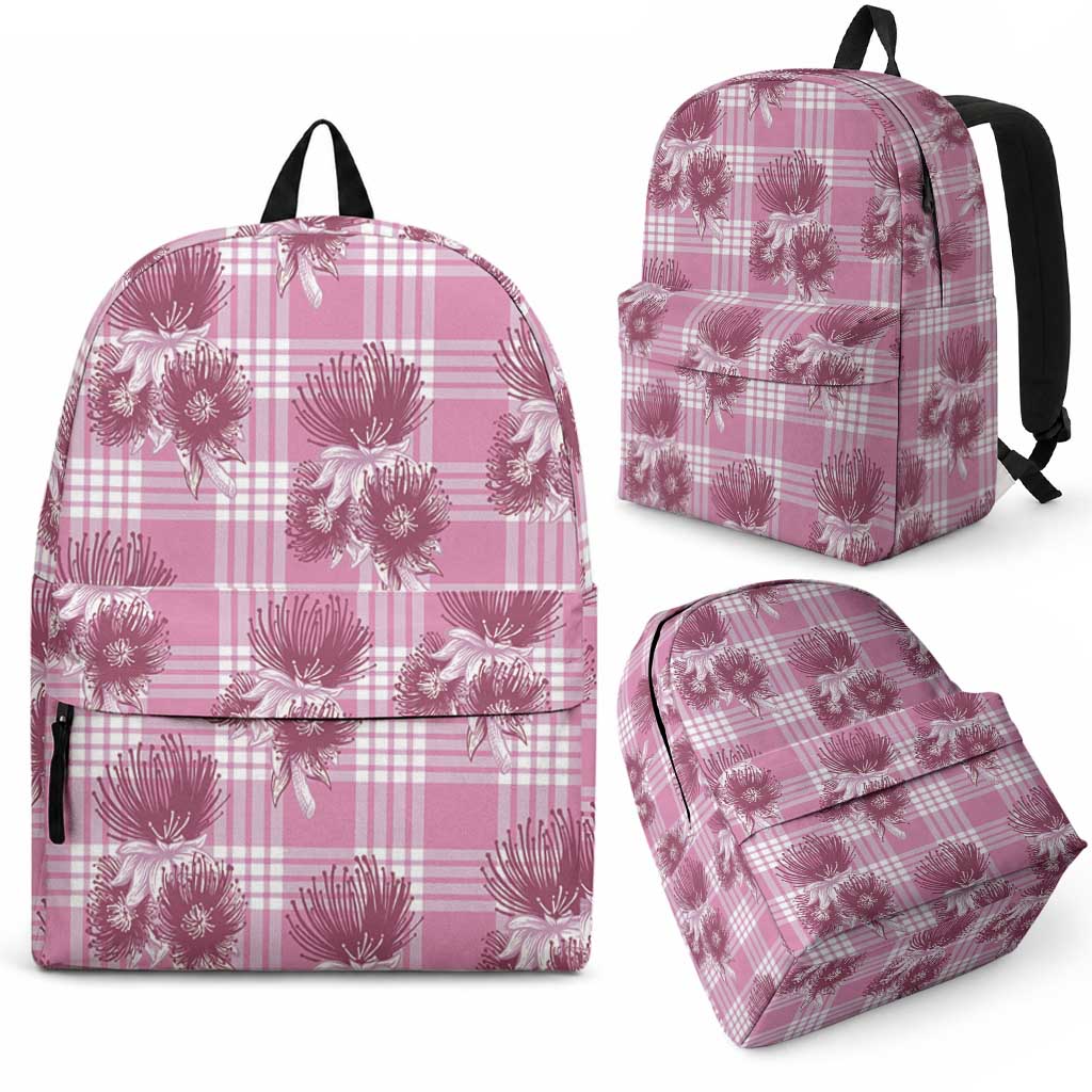 Pink Palaka Hawaii Backpack Hawaiian Lehua Blossoms LT05 - Polynesian Pride
