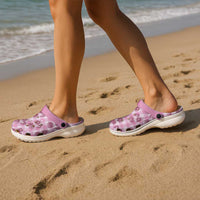 Pink Palaka Hawaii Clogs Shoes Hawaiian Lehua Blossoms LT05 - Polynesian Pride