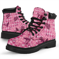 Pink Palaka Hawaii Cowboy All Season Boots Puakenikeni Lei Paniolo Papale Seamless Vibes LT14 - Polynesian Pride