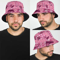 Pink Palaka Hawaii Cowboy Bucket Hat Puakenikeni Lei Paniolo Papale Seamless Vibes LT14 - Polynesian Pride
