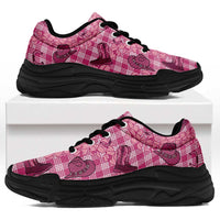 Pink Palaka Hawaii Cowboy Chunky Sneakers Puakenikeni Lei Paniolo Papale Seamless Vibes LT14 Pink - Polynesian Pride