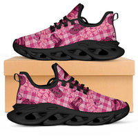 Pink Palaka Hawaii Cowboy Clunky Sneakers Puakenikeni Lei Paniolo Papale Seamless Vibes LT14 Pink - Polynesian Pride