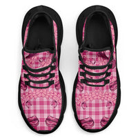 Pink Palaka Hawaii Cowboy Clunky Sneakers Puakenikeni Lei Paniolo Papale Seamless Vibes LT14 - Polynesian Pride