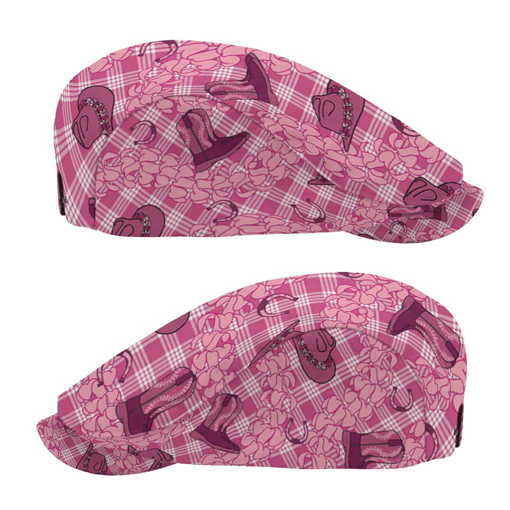 Pink Palaka Hawaii Cowboy Jeff Hat Puakenikeni Lei Paniolo Papale Seamless Vibes - Polynesian Pride