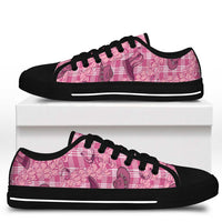 Pink Palaka Hawaii Cowboy Low Top Shoes Puakenikeni Lei Paniolo Papale Seamless Vibes LT14 - Polynesian Pride