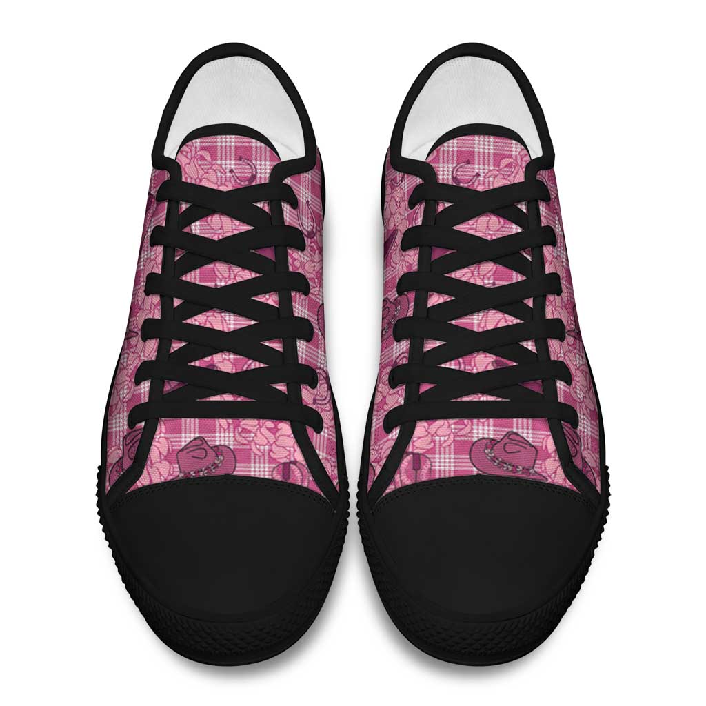 Pink Palaka Hawaii Cowboy Low Top Shoes Puakenikeni Lei Paniolo Papale Seamless Vibes LT14 - Polynesian Pride