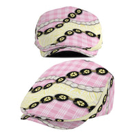 Pink Palaka Hawaii Jeff Hat Kukui Nut Pikake Lei Hawaiian Tapa Pattern LT14 - Polynesian Pride