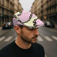 Pink Palaka Hawaii Jeff Hat Kukui Nut Pikake Lei Hawaiian Tapa Pattern LT14 - Polynesian Pride