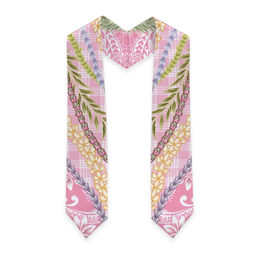 Pink Palaka Hawaii Leis Graduation Stole Hawaiian-plaid Elegant Tropical Vibes LT14 - Polynesian Pride