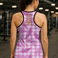 Pink Palaka Hawaii Palapalai Hollow Tank Top Hawaiian Fern