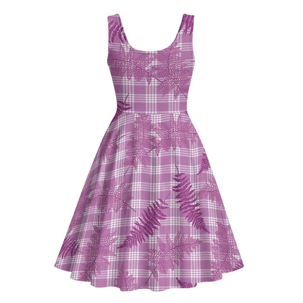 Pink Palaka Hawaii Palapalai Midi Dress Hawaiian Fern