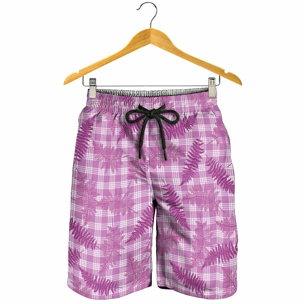 Pink Palaka Hawaii Palapalai Shorts for Men Hawaiian Fern