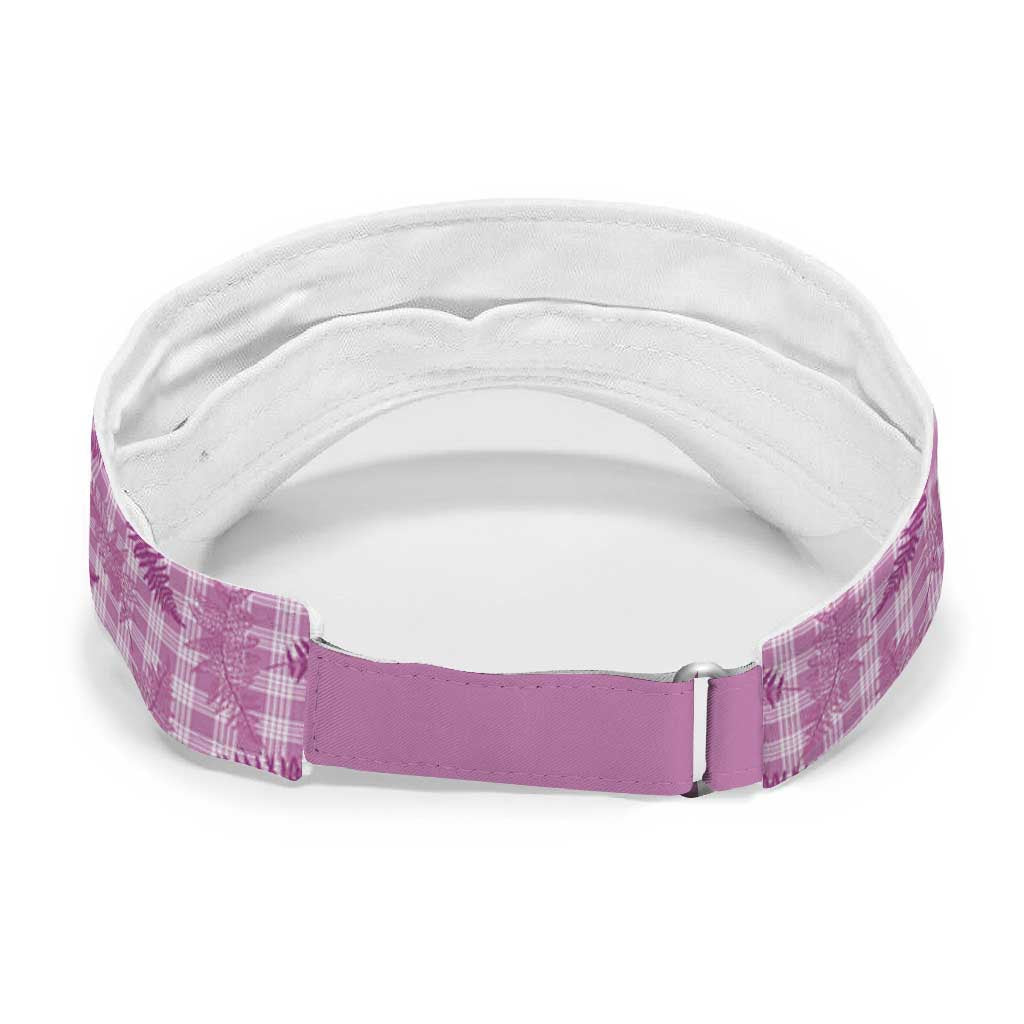 Pink Palaka Hawaii Palapalai Sun Visor Cap Hawaiian Fern