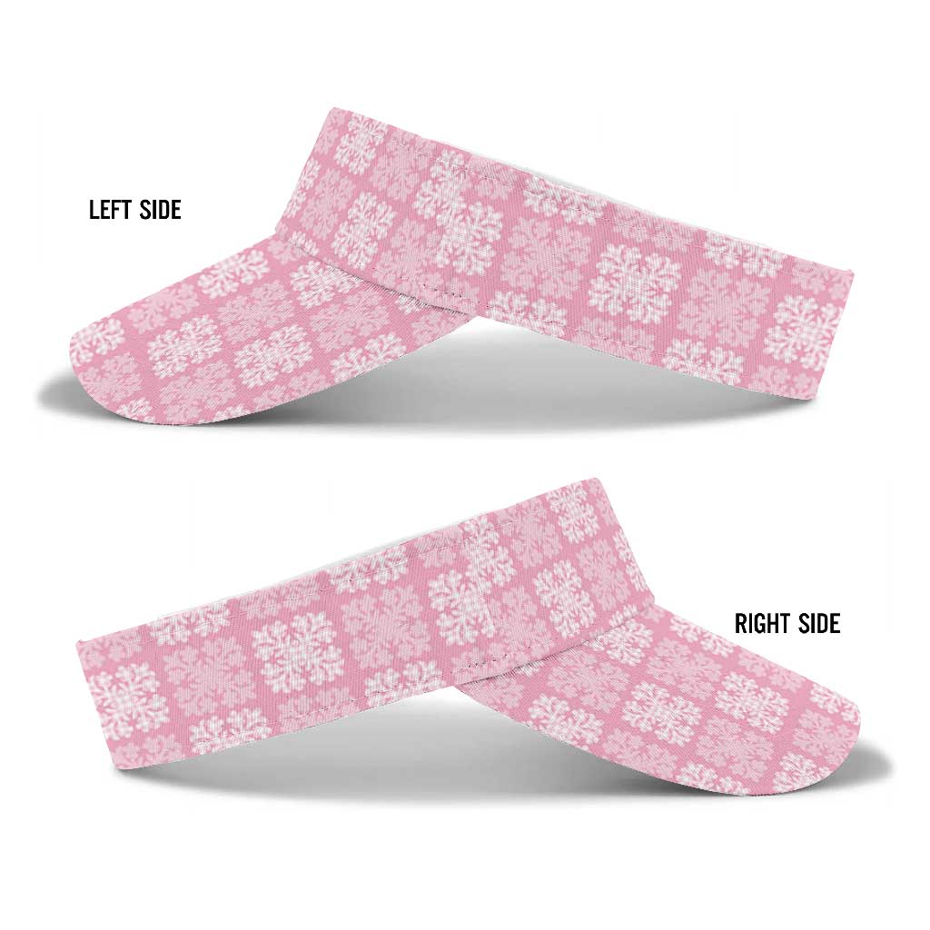 Pink Palaka Quilt Hawaii Sun Visor Cap Traditional Hawaii-plaid Pattern