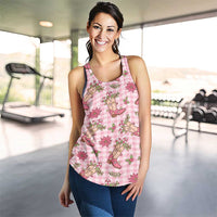 Pink Paniolo Palaka Hawaiian Cowgirl Christmas Women Racerback Tank LT9 - Polynesian Pride