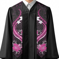 Pink Polynesian Pattern With Tropical Flowers Graduation Stole