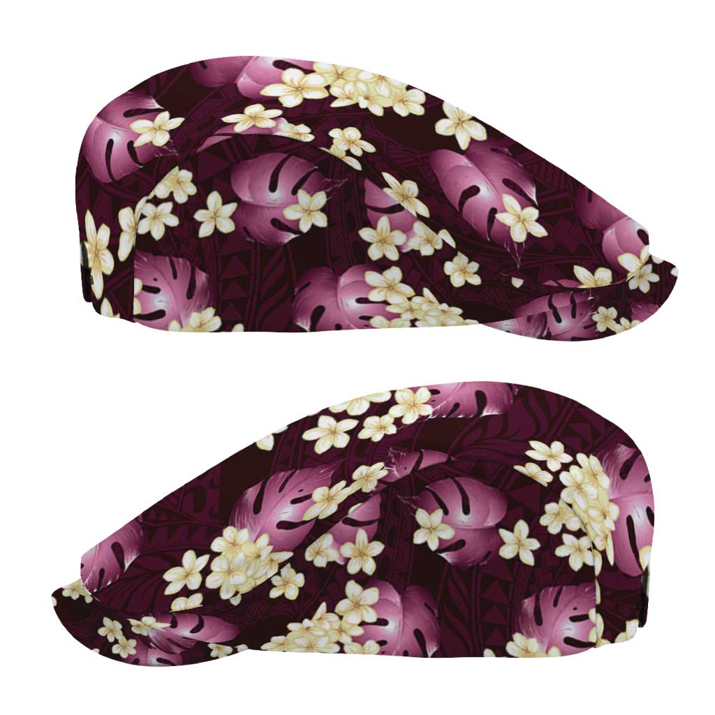 Pink Tropical Hawaii Jeff Hat Seamless Monstera Plumeria Hawaiian Pattern - Polynesian Pride