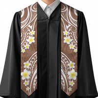 Plumeria With Brown Polynesian Tattoo Pattern Graduation Stole