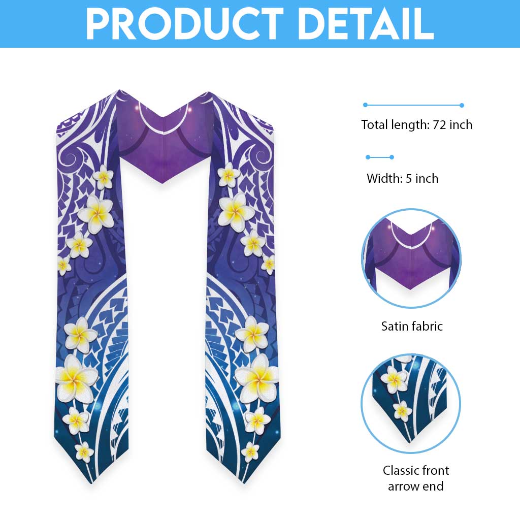 Plumeria With Galaxy Polynesian Tattoo Pattern Graduation Stole