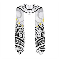 Plumeria With White Polynesian Tattoo Pattern Graduation Stole