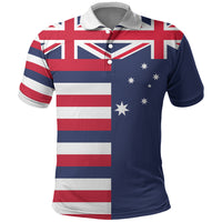 Hawaii and Australia Half Half Polo Shirt - LT03 Multicolor - Polynesian Pride