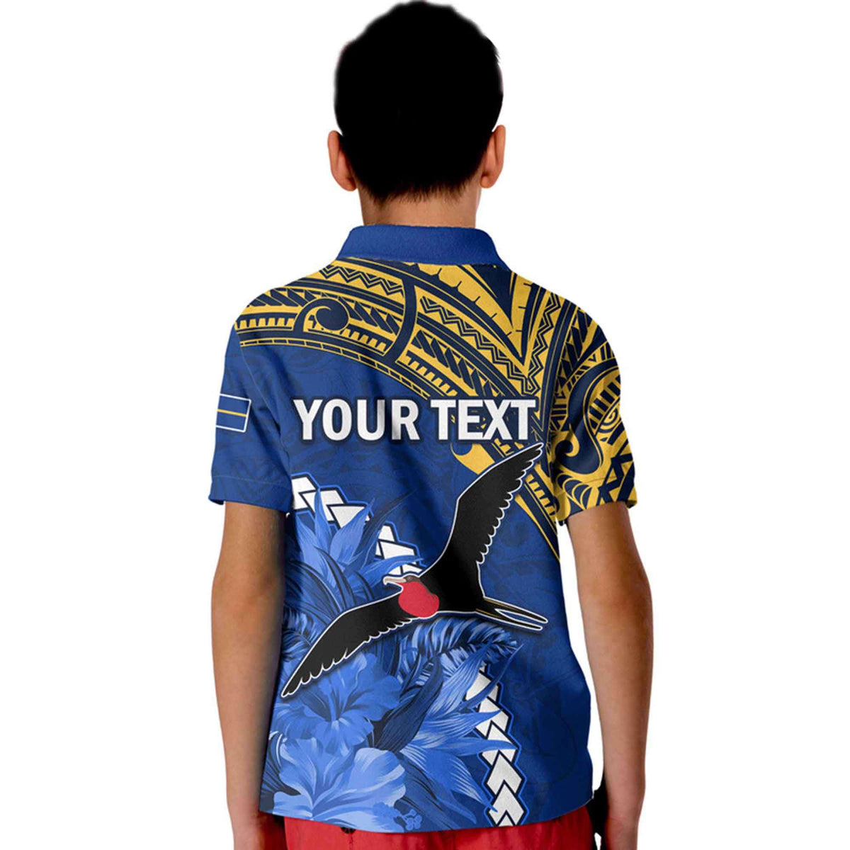 Custom Nauru Coat of Arms Polo Shirt Polynesian With Frigatebird LT9