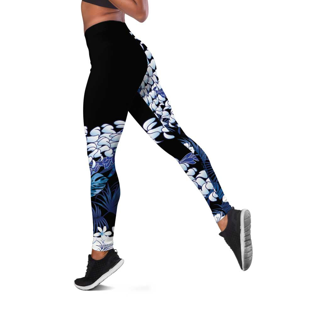 Polu Aloha Hawaii Lei Leggings Tropical Flowers Elegant Vibe - Polynesian Pride