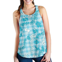 Polu Aloha Hawaii Women Racerback Tank Plumeria Lei With Palaka Motif LT14 - Polynesian Pride