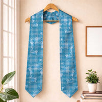 Polu Hawaii Breadfruit Palaka Motifs Graduation Stole LT14 One Size Blue - Polynesian Pride