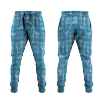Polu Hawaii Breadfruit Palaka Motifs Jogger Pants LT14 Blue - Polynesian Pride