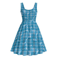 Polu Hawaii Breadfruit Palaka Motifs Midi Dress LT14 - Polynesian Pride