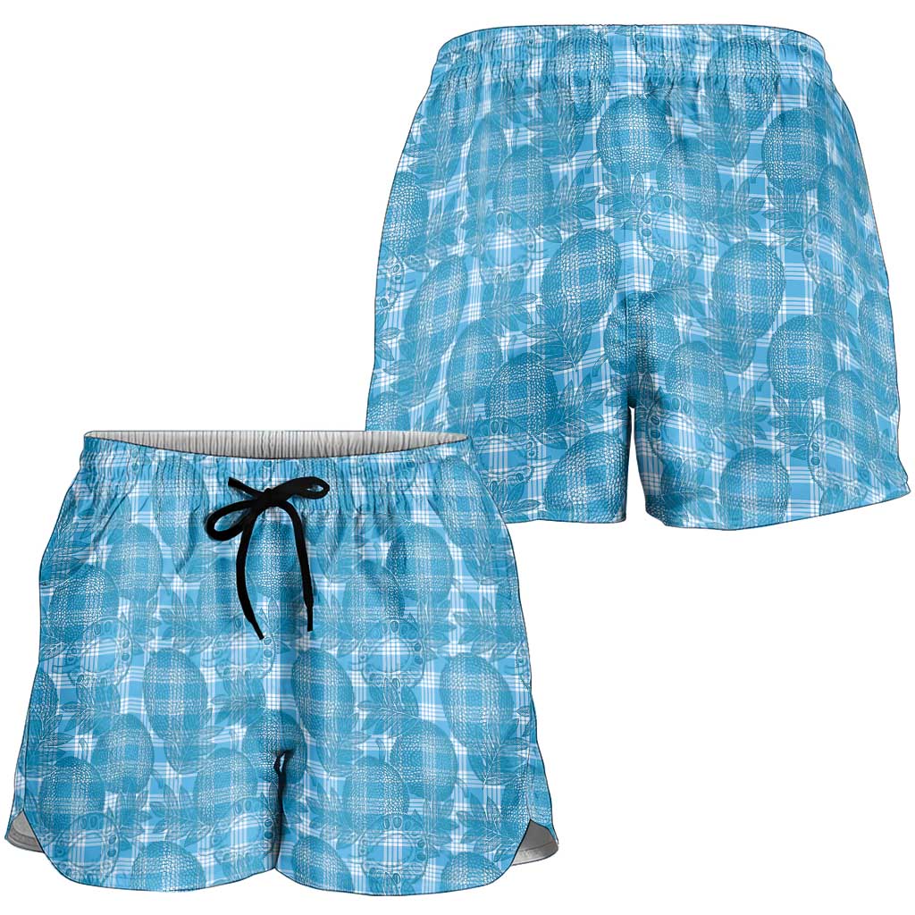 Polu Hawaii Breadfruit Palaka Motifs Shorts for Women LT14 - Polynesian Pride