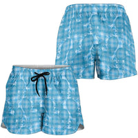 Polu Hawaii Breadfruit Palaka Motifs Shorts for Women LT14 - Polynesian Pride
