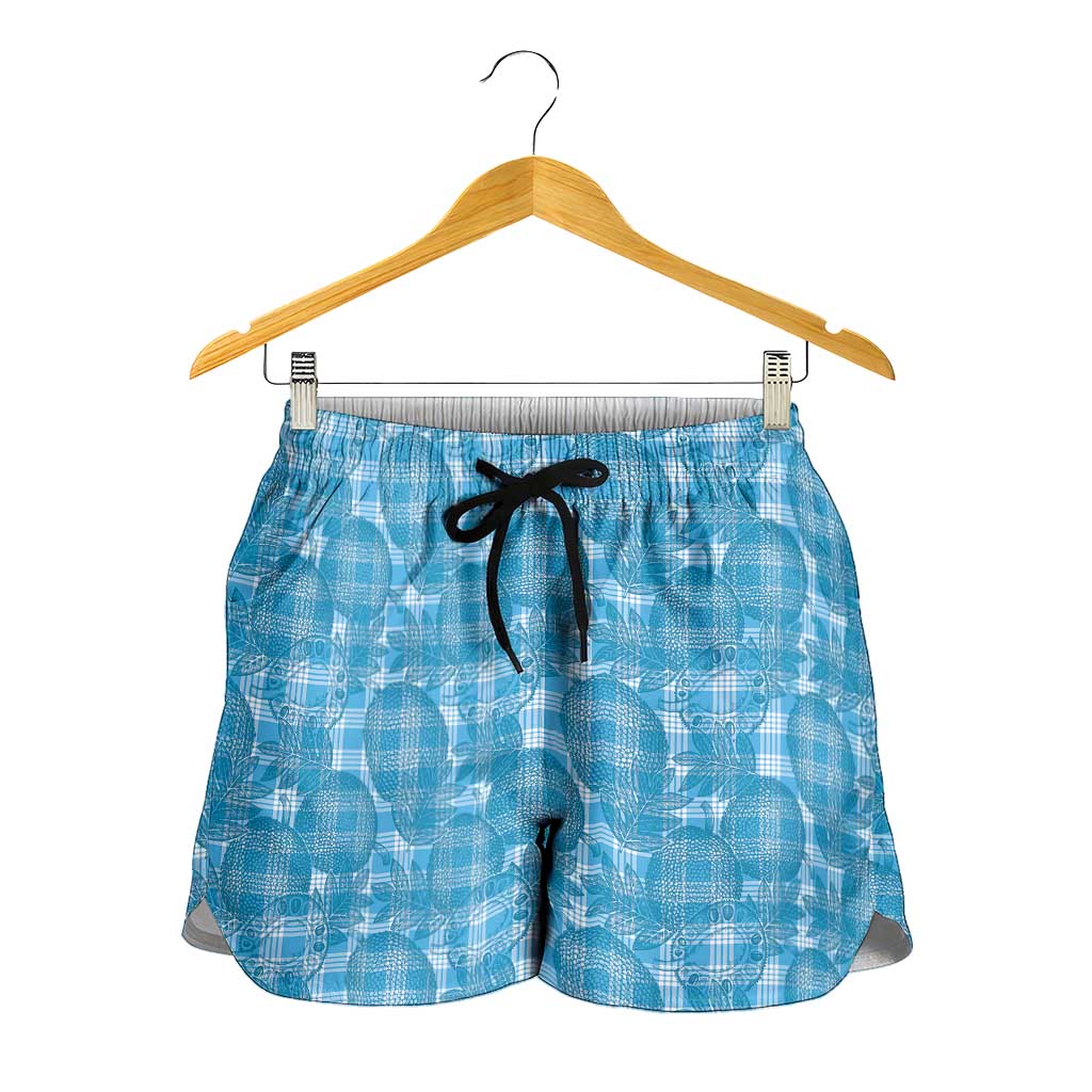 Polu Hawaii Breadfruit Palaka Motifs Shorts for Women LT14 - Polynesian Pride
