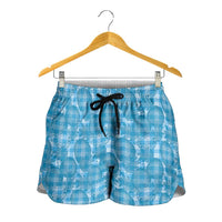 Polu Hawaii Breadfruit Palaka Motifs Shorts for Women LT14 - Polynesian Pride