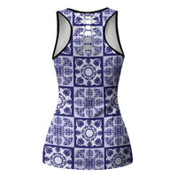 Polu Palaka Quilt Hawaii Hollow Tank Top Hawaiian Tropical Monstera Sea Turtle