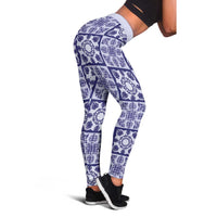 Polu Palaka Quilt Hawaii Leggings Hawaiian Tropical Monstera Sea Turtle