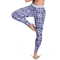 Polu Palaka Quilt Hawaii Leggings Hawaiian Tropical Monstera Sea Turtle